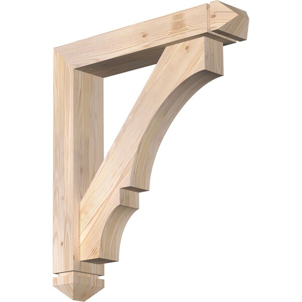 Ekena Millwork Balboa Arts and Crafts Smooth Bracket w/ Offset Brace, Douglas Fir, 5 1/2"W x 28"D x 32"H BKT0604X28X32BOA03SDF - main